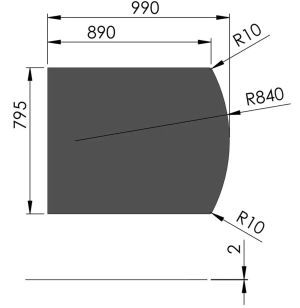 Takan aluspelti / kipinäsuoja musta 800x1100 mm - Image 2